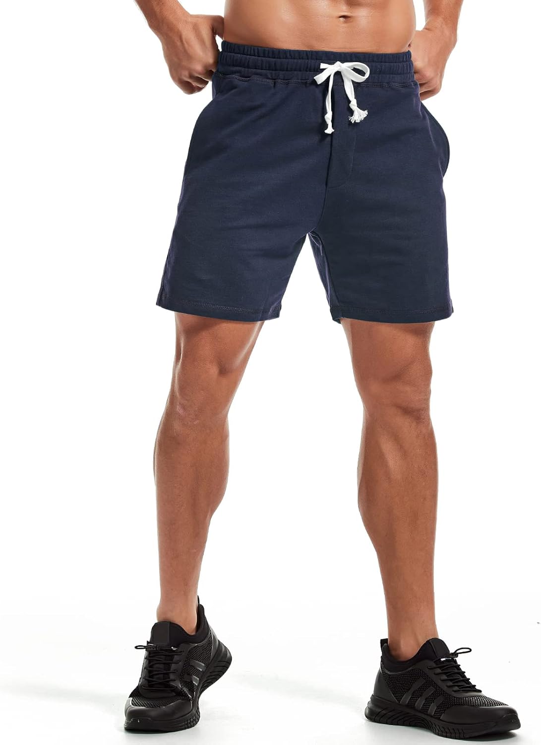 Mens Athletic Workout Shorts 5.5" Cotton Casual Shorts Elastic Waist Joggers s Sweat Shorts