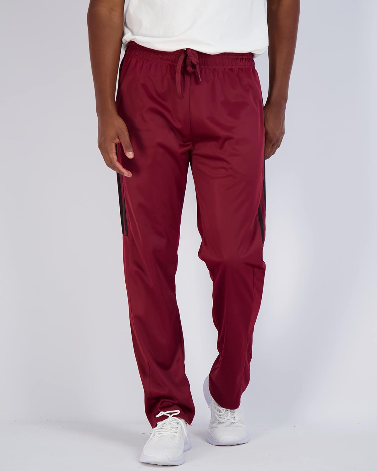 3 Pack: Men's Active Athletic Casual Tricot Open Bottom Sweatpants with Pockets (Available in Big & Tall)