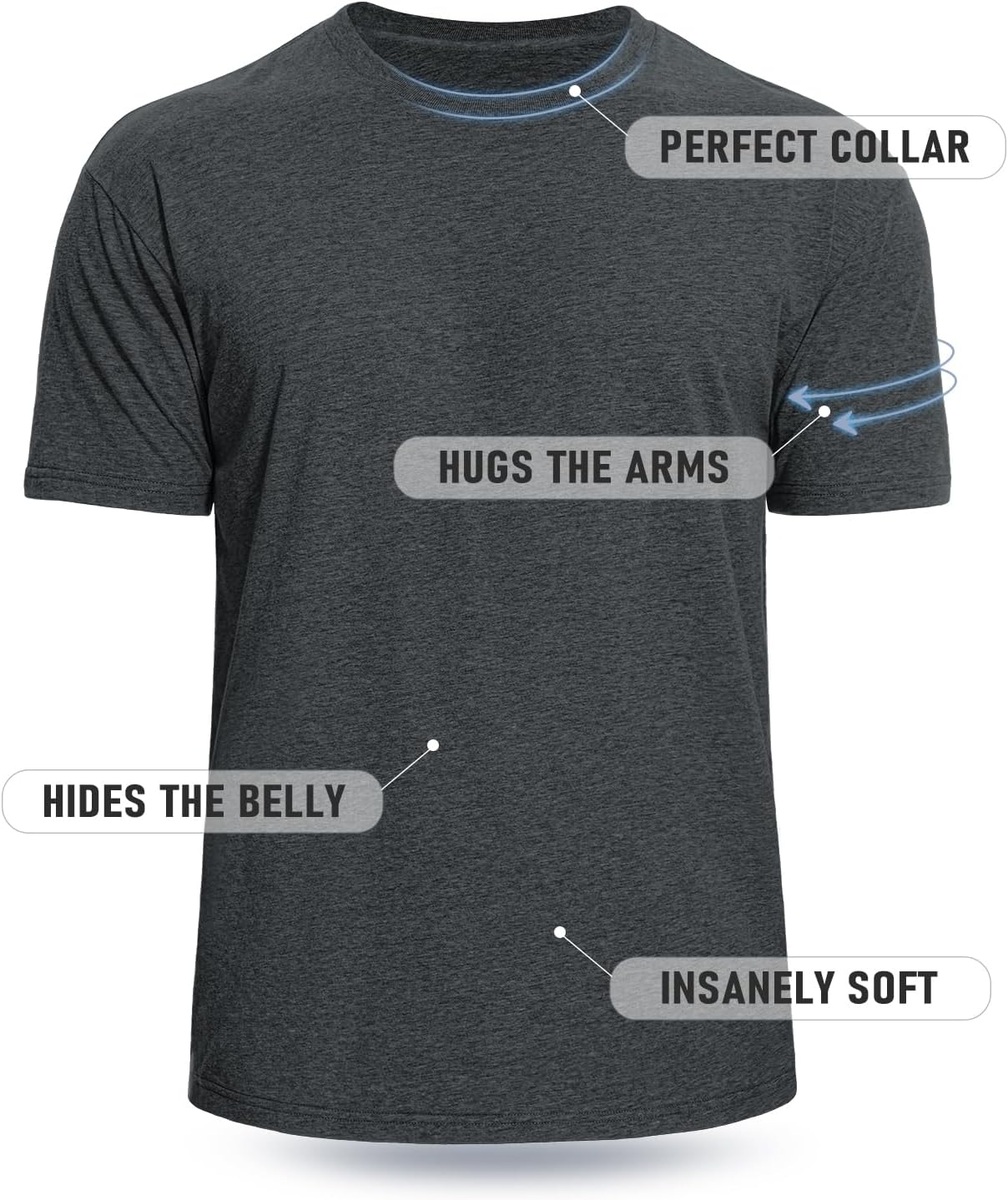 Men's Cotton Crew Neck T-Shirts 4-Pack - Soft Short Sleeve Basic Tees, Comfortable Classic Fit Jersey Shirts for Men