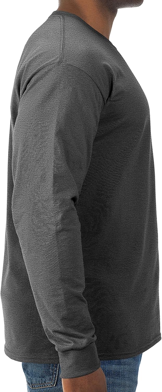 Men's  Cotton Blend Long Sleeve Tees, Moisture Wicking, Odor Protection, UPF 30+, Sizes S-3x