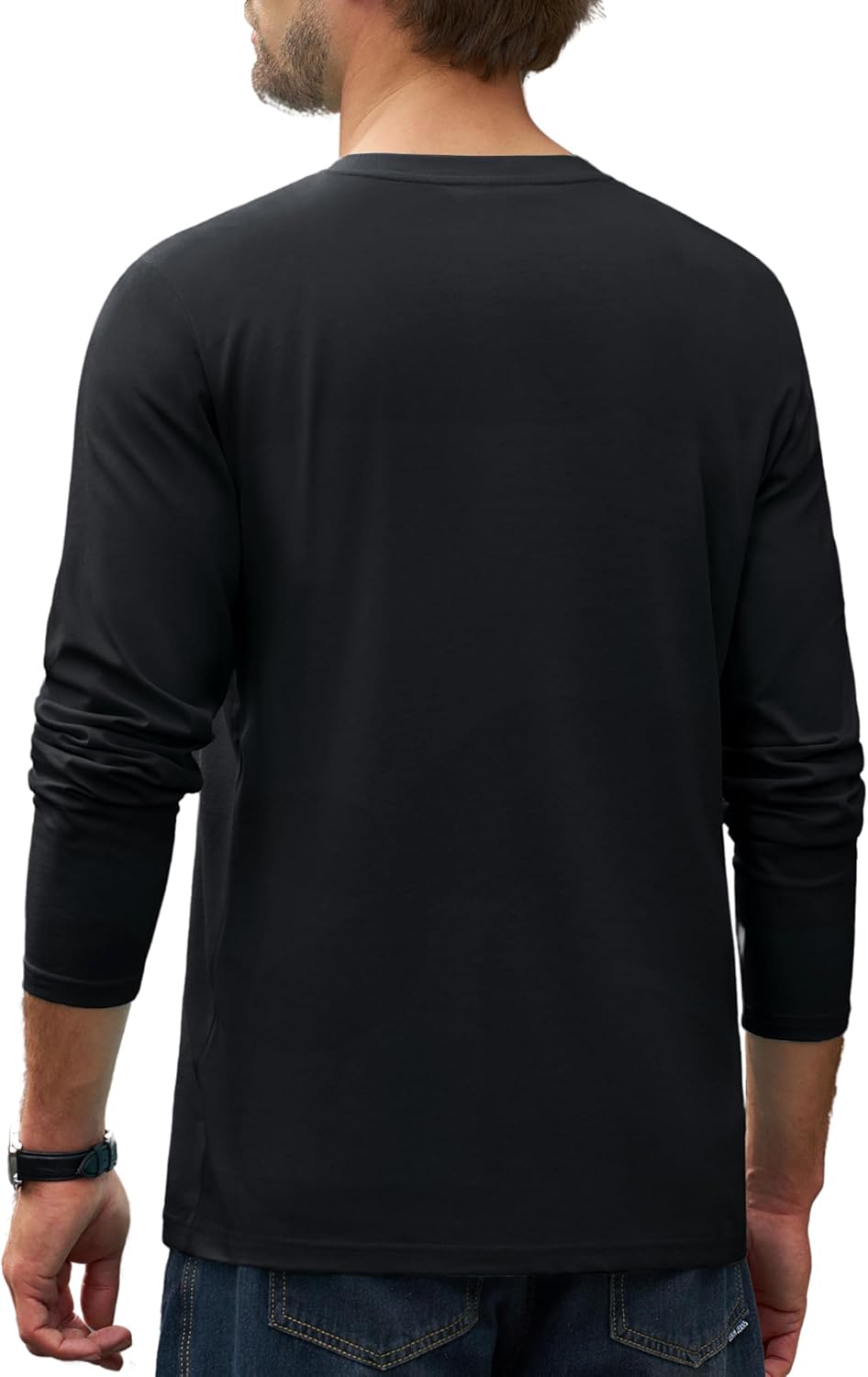 Men's Long Sleeve T-Shirts Cotton Casual T Shirts for Men Breathable Comfort Tee Shirts with Pocket
