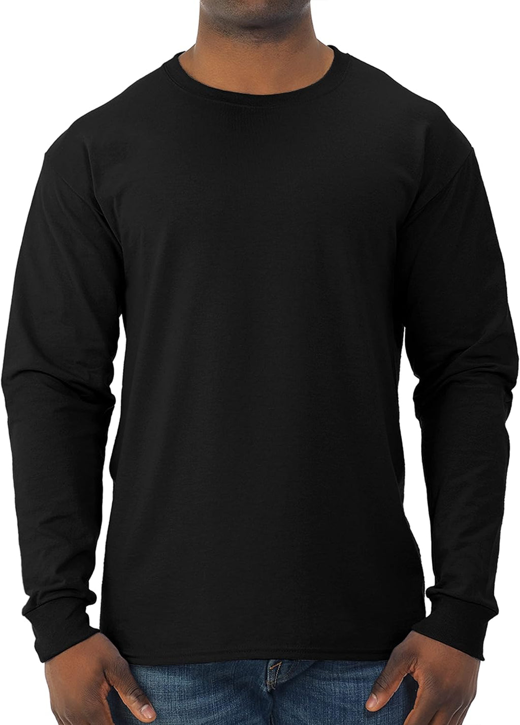 Men's  Cotton Blend Long Sleeve Tees, Moisture Wicking, Odor Protection, UPF 30+, Sizes S-3x